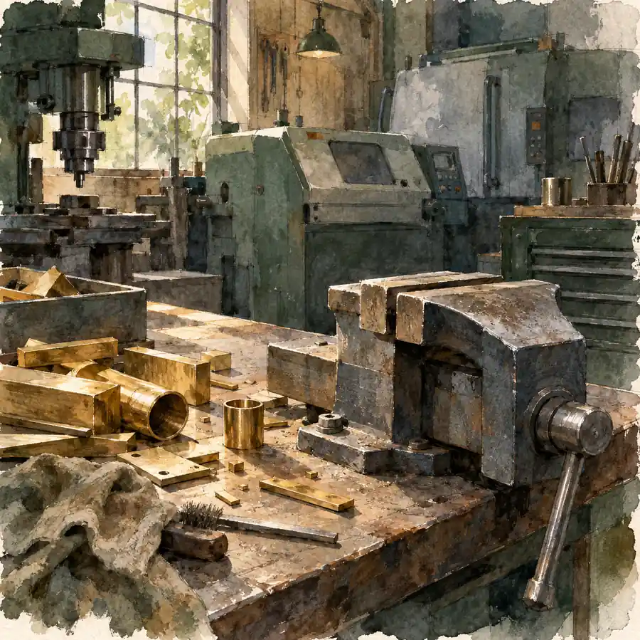 Illustration of fabrication businesses equipment and workspace